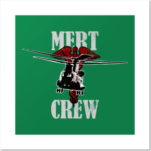 CH-47 Chinook Mert Crew (Front & Back logo - Distressed) Posters and Art